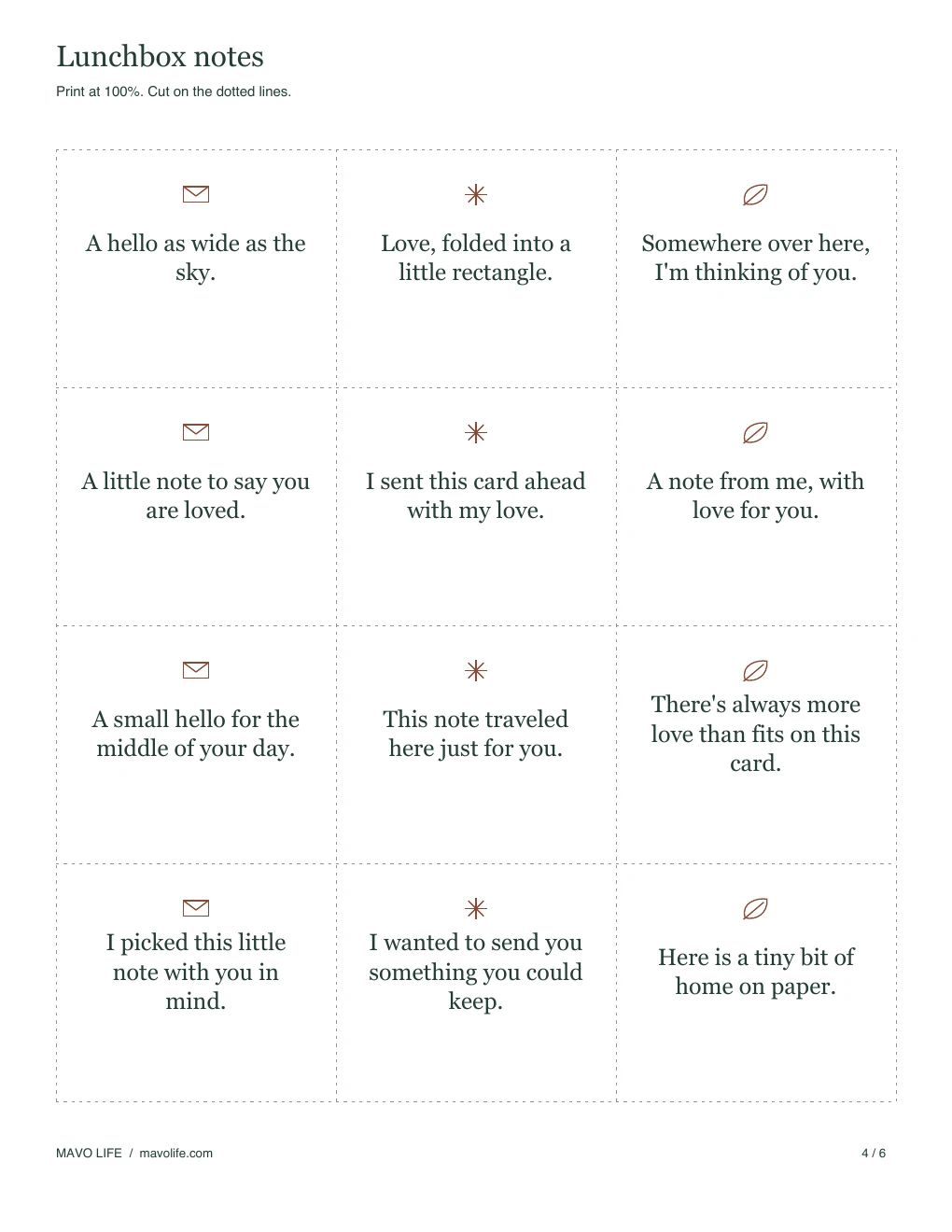 Page 4: A few words to send along from home.