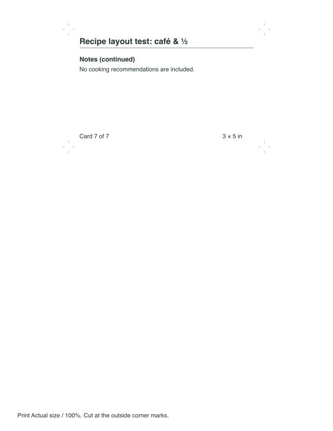 Actual long 3×5 sample sheet 3: remaining directions and notes.